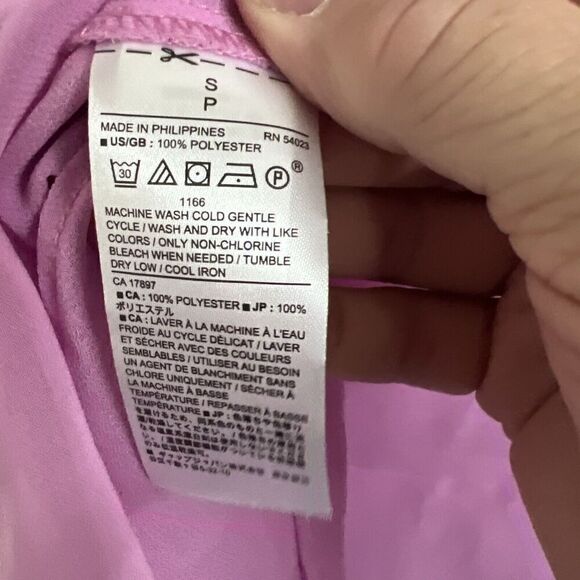 NWT BANANA REPUBLIC TOP Blouse Orchid Size S SHEER STRING tie - Picture 5 of 6